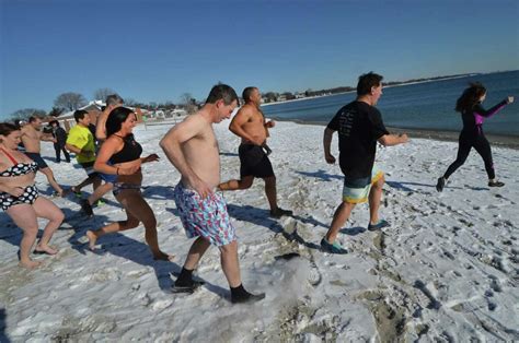 In Photos Polar Bear Plunge At Compo Beach In Westport