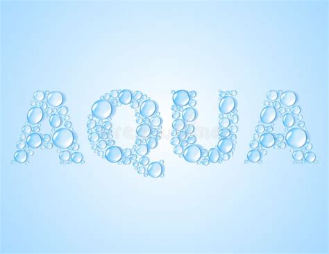 Water Drops Shaped Word Aqua Vector Background Stock Vector