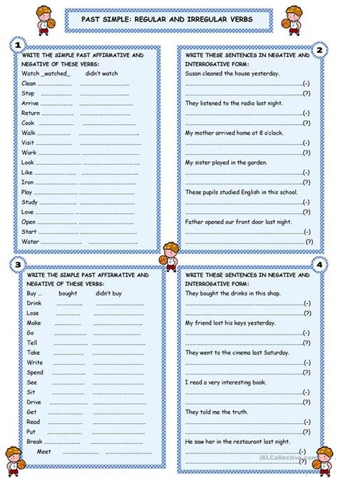 Irregular And Regular Verbs Worksheet Ejercicio De Simple Pa