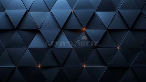 Abstract Geometric Background With Dark Blue Triangles And Glowing