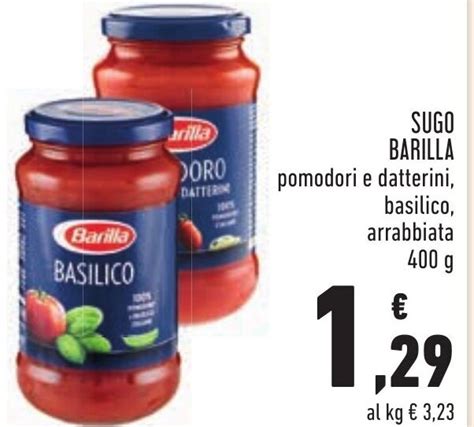 Barilla Sugo Pomodori E Datterini Basilico Arrabbiata G Offerta