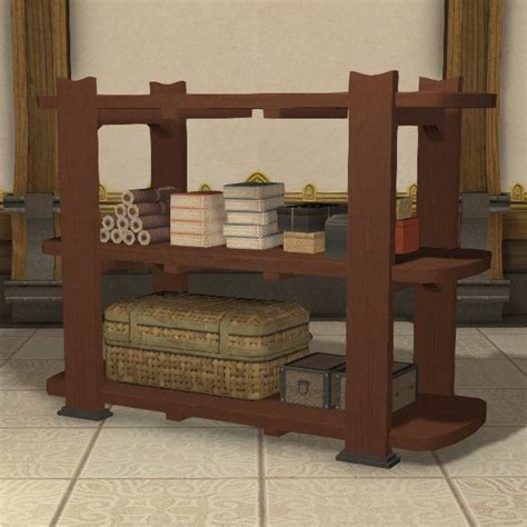 Hingan Open Shelf Bookcase Ffxiv Housing Table Bookcase Open