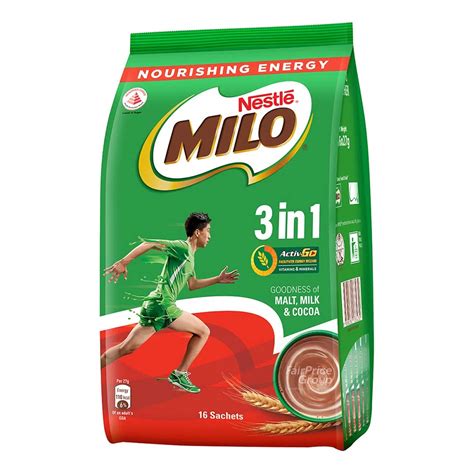 Jual MILO 3in1 Instant Chocolate Malt Drink Isi 16 Sachets Asal