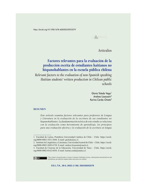 Pdf Factores Relevantes Para La Evaluaci N De La Producci N Escrita