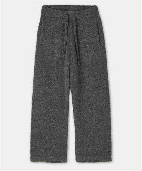 MUSINSA公式 COOR Alpaca Wool Boucle Knitted Pants Charcoal Gray