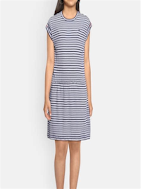 Buy Tommy Hilfiger Girls Navy Blue Striped A Line Dress Dresses For