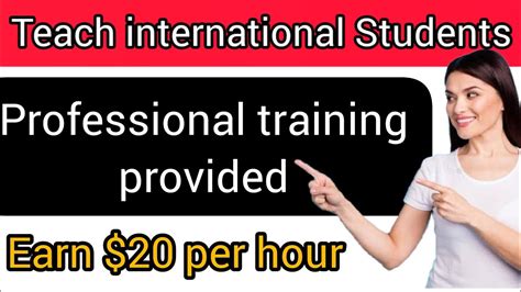 20 Per Hour Earn Money By Tutoring International Students Online Job