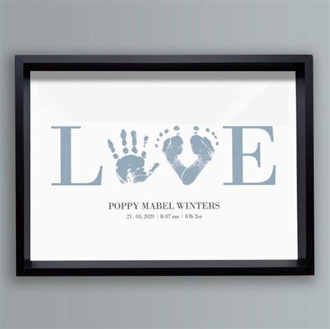 Love Footprint Design Printable Nursery Decor Footprint Keepsake