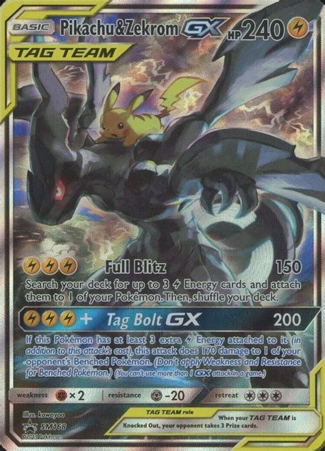 Pokemon Sm Black Star Promo Full Art Pikachu Zekrom Gx Sm