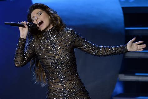 Shania Twain In Partially See Through Skin Tight Jumpsuit Performing