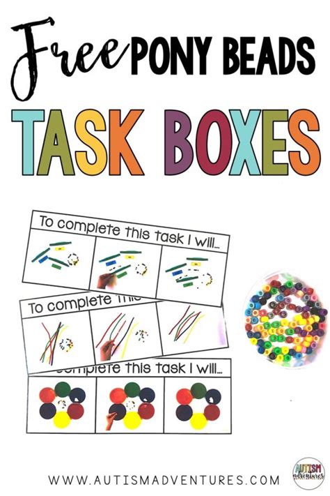 FREE Pony Bead Task Boxes Autism Adventures