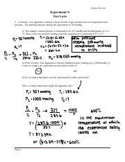 Experiment On Gas Laws In Chemistry Charles Law And Volume Course Hero