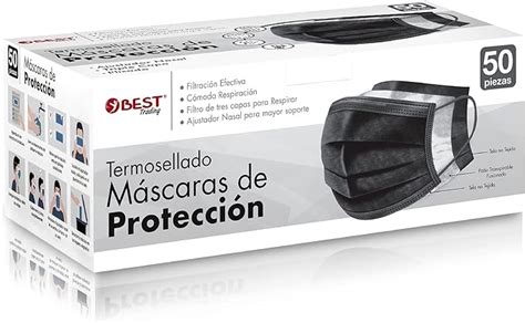 Best Trading Cubrebocas Negro Piezas Mascarilla Desechable