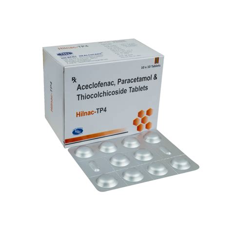 Aceclofenac 100MG Paracetamol 325MG Thiocolchicoside 4MG Tablets At