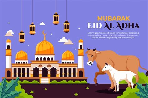 Fundo plano para a celebração islâmica do eid al adha Vetor Grátis