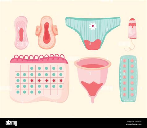 Menstruation Period Seven Icons Stock Vector Image And Art Alamy