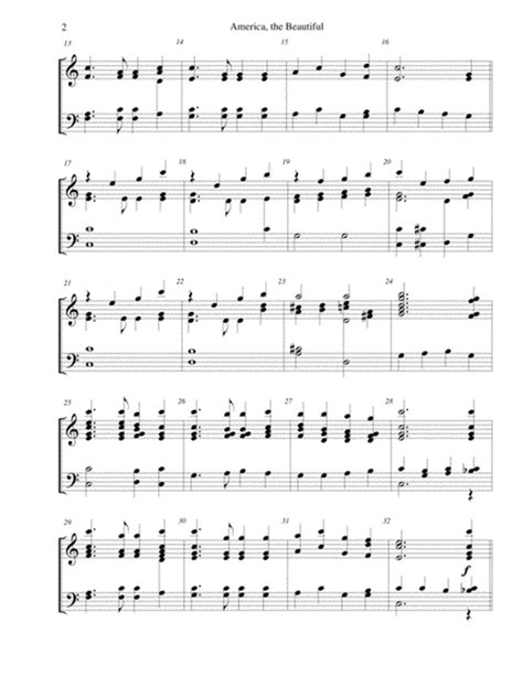 America The Beautiful O Beautiful For Spacious Skies For 3 Octave Handbell Choir By Samuel