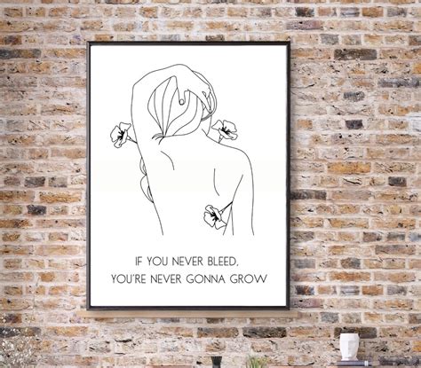 If You Never Bleed You Re Never Gonna Grow Digital Print Taylor Swift Folklore Lyric Wall Art