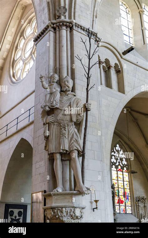 Inside The Cathedral St Paul Christophorus Statue Muenster North