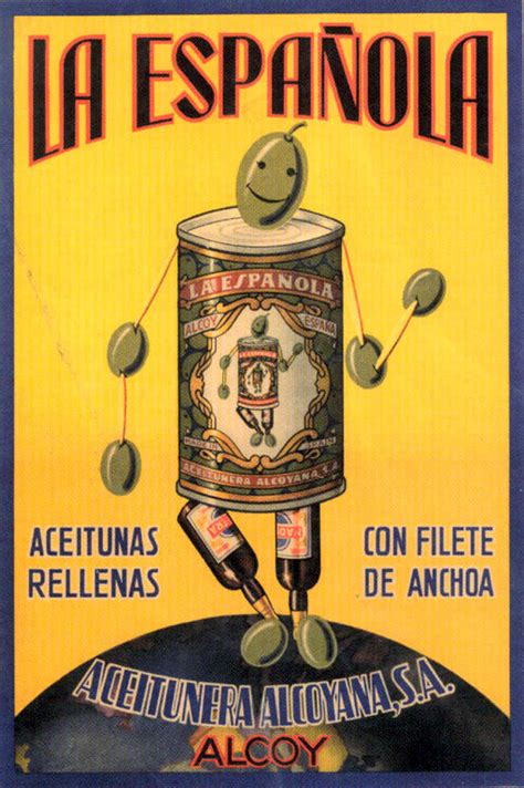 Aceitunas rellenas La española Carteles antiguos Anuncios