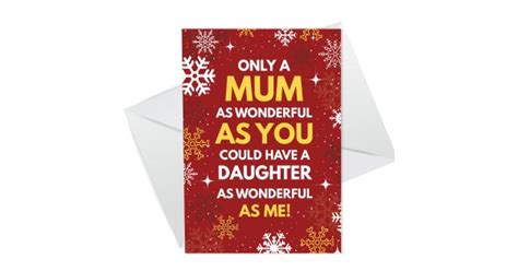 Christmas Card For Daughter Funny Daughter Card From Mum