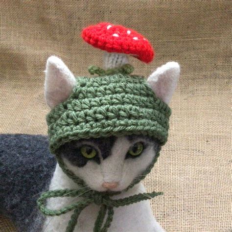 Mushroom Hats For Cats Cat Hat Cat Costumes Cat Photo Etsy