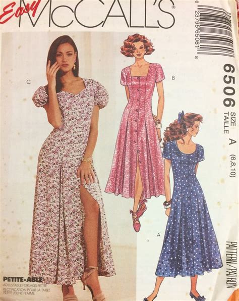 Uncut Easy Mccall S Misses Dress Vintage S Sewing Pattern Size