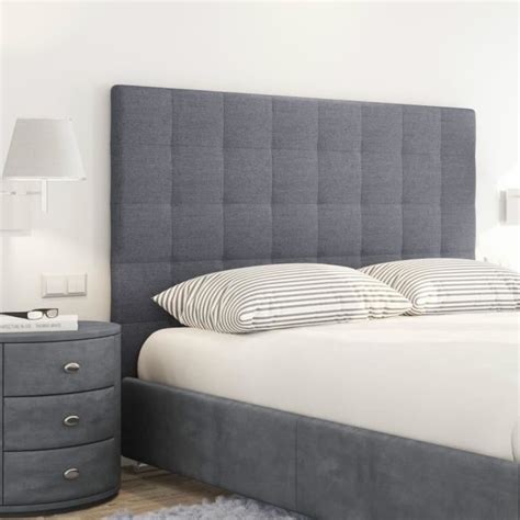 Sogno T Te De Lit Capitonn E Style Contemporain Tissu Gris Fonc L