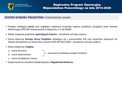 System Wyboru Projekt W Wsp Finansowanych Z Efs W Ramach Rpo Wp Ppt