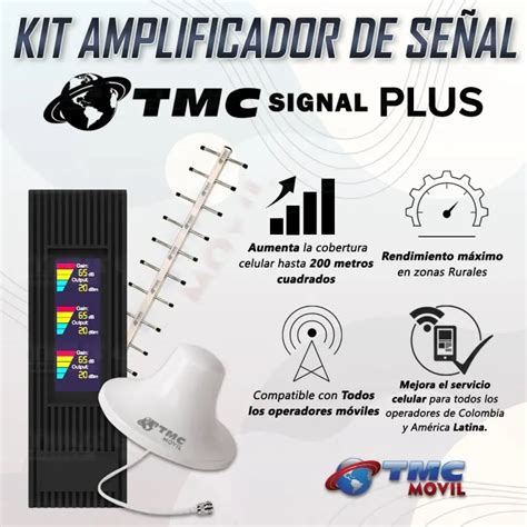 Kit Amplificador De Se Al Celular Tmc Signal Plus Repetidor Redes Glte