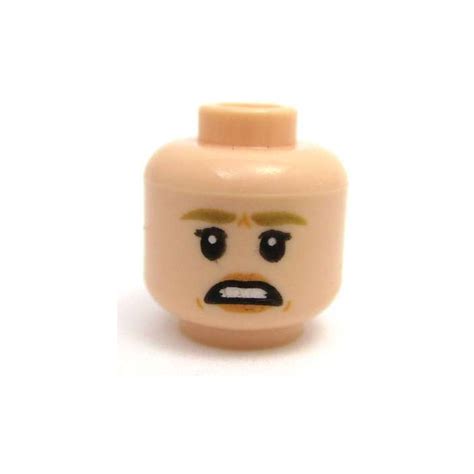 LEGO Light Flesh Ellie Sattler Minifigure Head Recessed Solid Stud