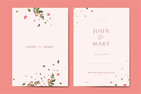 Flower Wedding Invitation Card Template Premium Vector Rawpixel