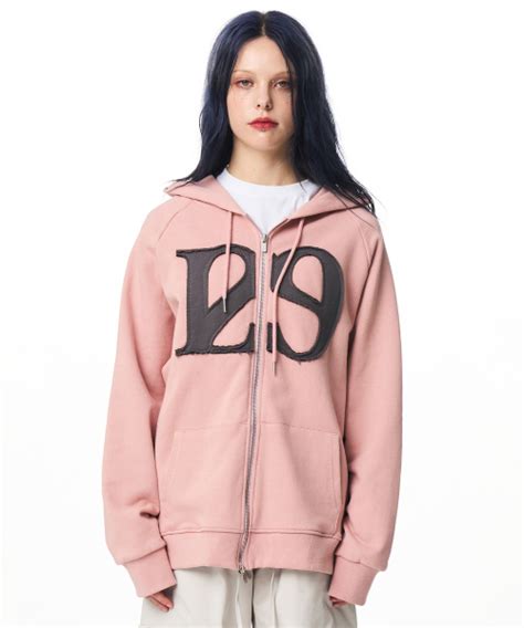 Musinsa Illigo Logo Patch Hooded Zip Up Pink