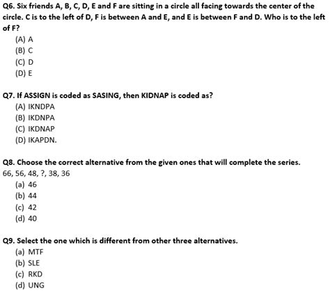 Logical Reasoning Test And Answers Logical Reasoning Example