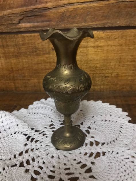 Vintage Etched Brass Bud Case Etsy Etched Brass Vintage Retro Home