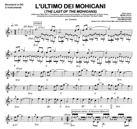 The Last Of The Mohicans Sheet Music