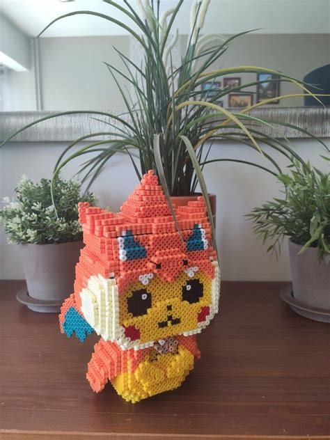 Pokemon Pikatchu Dracaufeu Perle A Repasser Perler Beads Pikachu