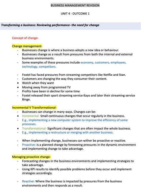 Vce Key Principles In Business Management Notexchange