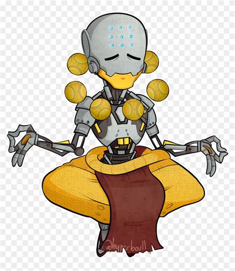 Com Zenyatta Overwatch My Art Fan Art Doodle Transparent Cartoon