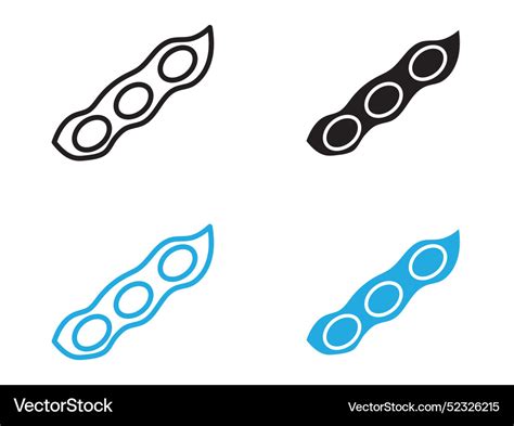 Soybeans Icon Black And White Outline Sign Vector Image