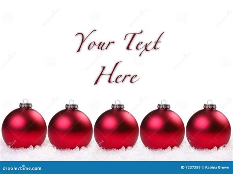 Shiny Red Christmas Bulbs in the Snow Stock Image - Image of bauble ...