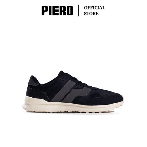 Jual Piero Sepatu Sneakers Pria City Core Big Logo Black Grey Off White