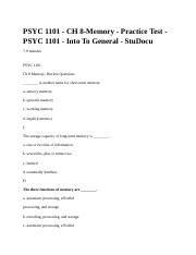 PSYC 1101 Memory Practice Test Docx PSYC 1101 CH 8 Memory