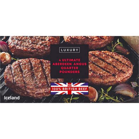 Iceland 4 Ultimate 100 British Beef Luxury Aberdeen Angus Quarter