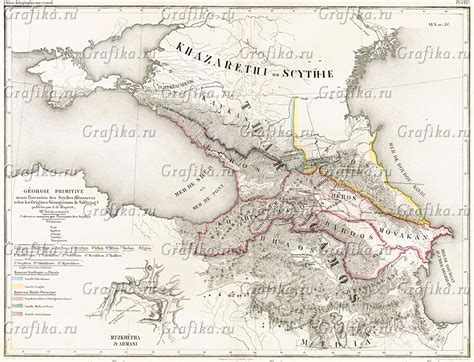 Карта Кавказа в VI веке до н (Николе Эркюль, 1843) — гравюры и ...