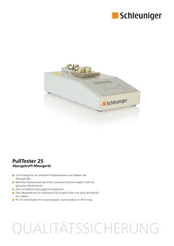 Pulltester 25 Datenblatt Schleuniger Pdf Katalog Technische