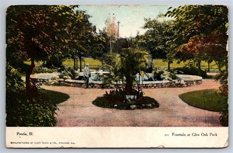 Fountain Glen Oak Park Peoria Illinois Divided Back Postcard Ebay