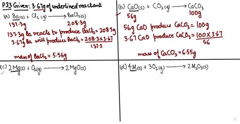 For Each Of The Reactions Calculate The Mass In Grams Of The Product