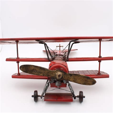 Antique Dr Fokker Fighter Red Baron Wwi Triplane Pressed Tin