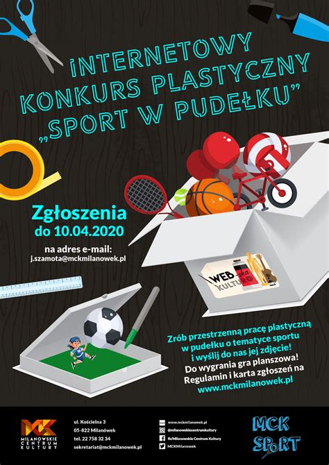 Internetowy konkurs plastyczny Sport w pudełku MCK Milanówek